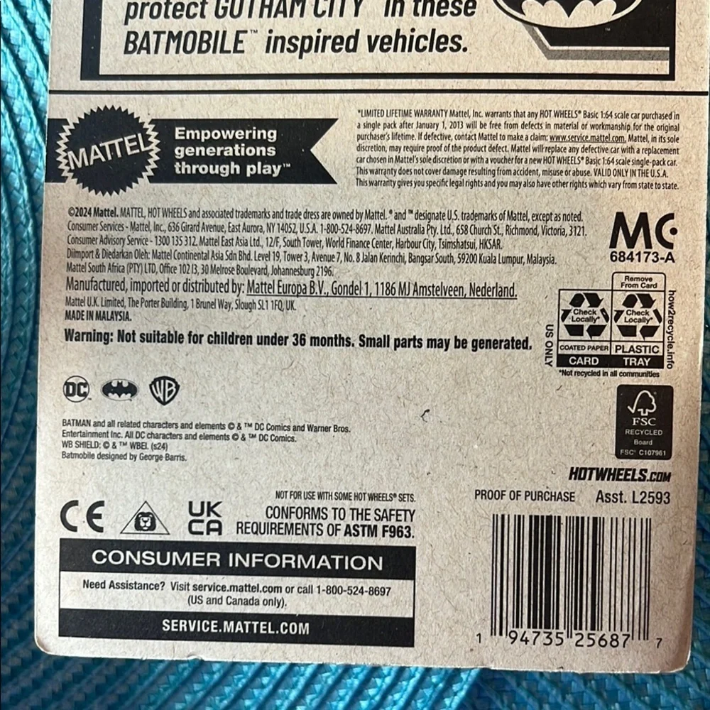 Hot Wheels Batman TV Series Batmobile - Black Hot Wheels Car